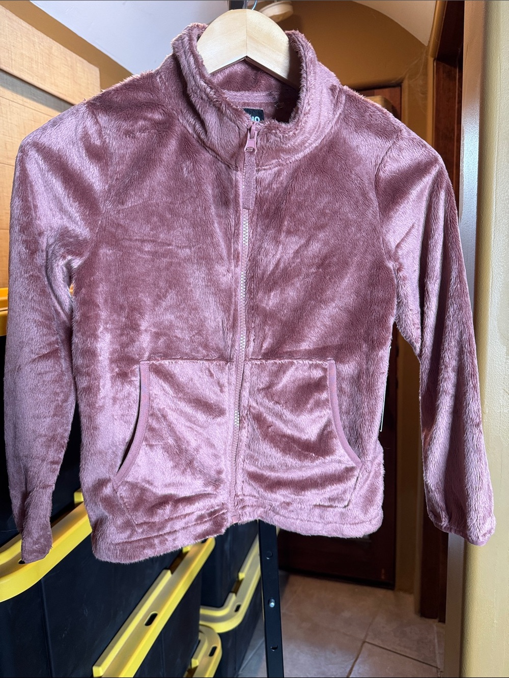 NWT Ci Sono Kids Mauve Faux Fur Plush Zip Jacket Size 12 Cozy Soft - Picture 2 of 10